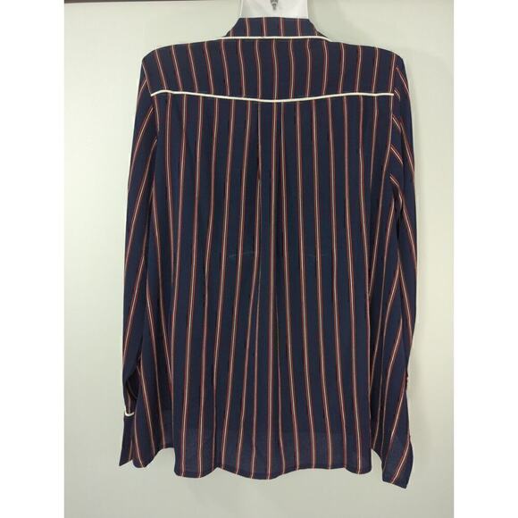 NWT‎ Soncy Striped Pajama Top Blouse Blue Red White Long Sleeve Size 1 (14/6) - Picture 3 of 7